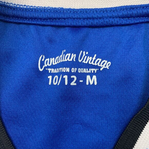 Niagara Falls Hockey Jersey Shirt Youth Boys 10/12 Harbor Blue Striped Canadian - Picture 6 of 10